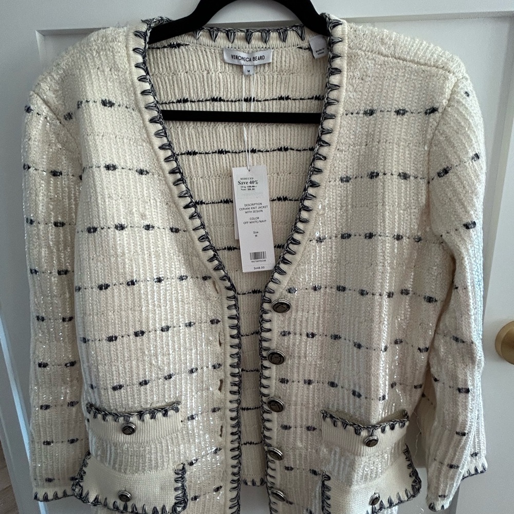 Veronica Beard Ceriani knit jacket w sequins